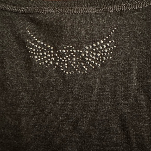 Rock & Republic Woman Size XL Gray Silver Mini Logi Zip Collar - Picture 6 of 10